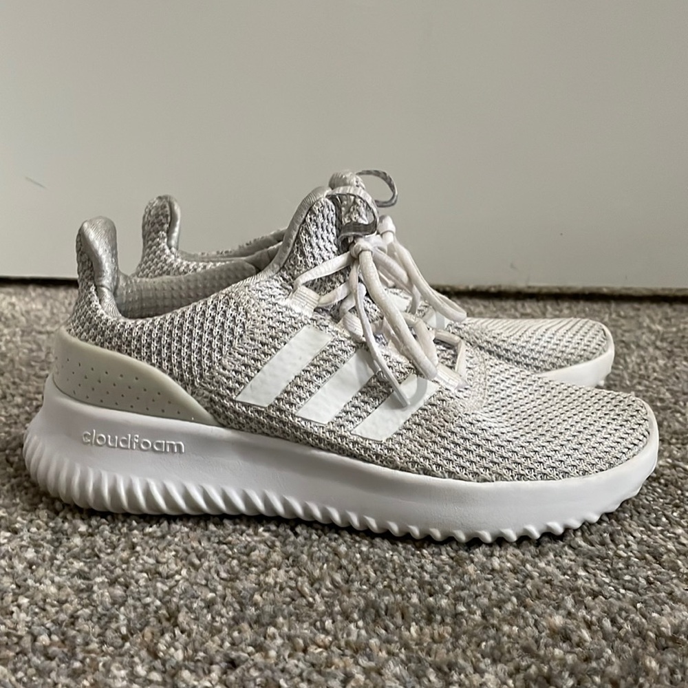 adidas | kids 3.5 light grey adidas neo cloudfoam ultimate tennis shoes.